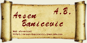Arsen Banićević vizit kartica